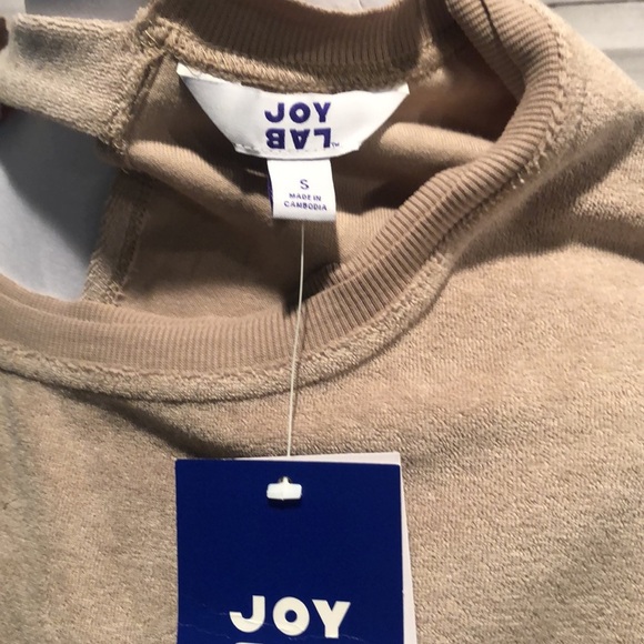 JoyLab Tan French Terry Cloth oversized  Open Back Sweatshirt -size small-NWT - Picture 6 of 8